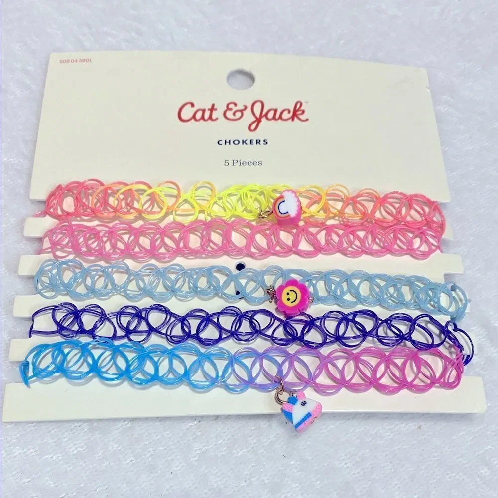 Girls Pastel Stretch Choker and Hair Tie Set